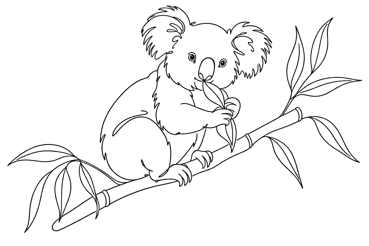 Continuous-line animal eating